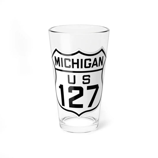 US 127 Michigan 1926 (Michigan) (Road Sign) Pint Glass 16oz 16oz - Go Mug Yourself