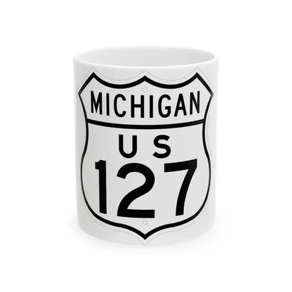 US 127 Michigan 1948 (Michigan) (Road Sign) White Coffee Mug 11oz - Go Mug Yourself