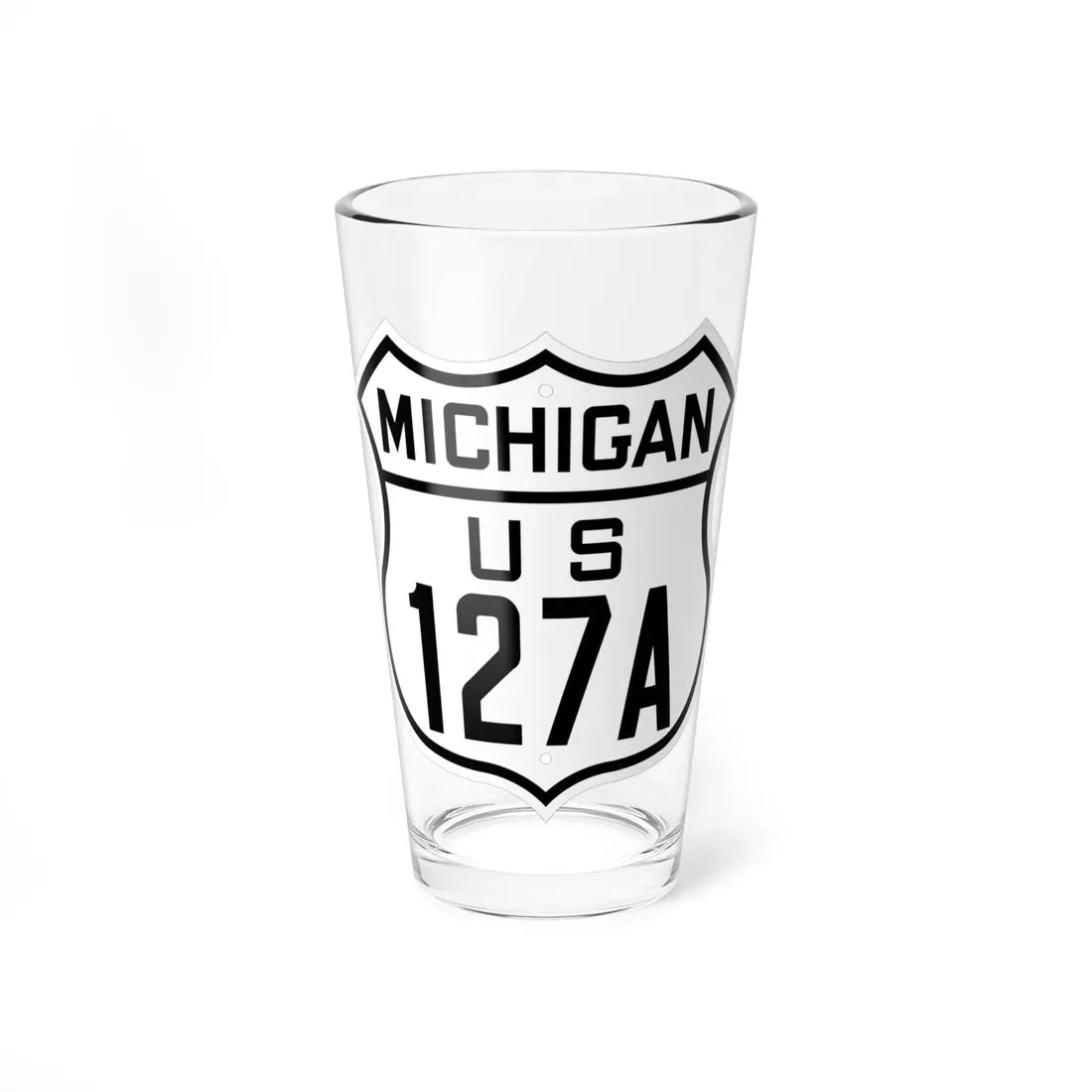 US 127A Michigan 1926 (Michigan) (Road Sign) Pint Glass 16oz 16oz - Go Mug Yourself