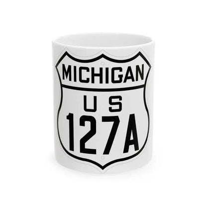 US 127A Michigan 1926 (Michigan) (Road Sign) White Coffee Mug 11oz - Go Mug Yourself