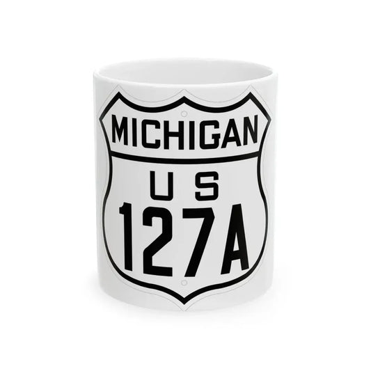 US 127A Michigan 1926 (Michigan) (Road Sign) White Coffee Mug 11oz - Go Mug Yourself