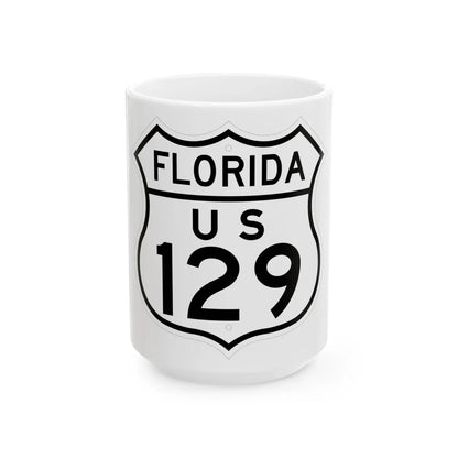 US 129 Florida 1948 (Florida) (Road Sign) White Coffee Mug 15oz - Go Mug Yourself