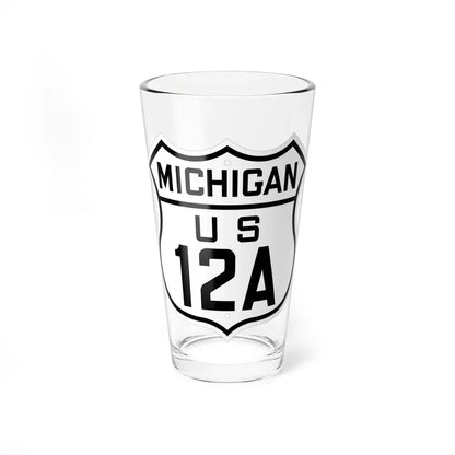 US 12A Michigan 1926 (Michigan) (Road Sign) Pint Glass 16oz 16oz - Go Mug Yourself