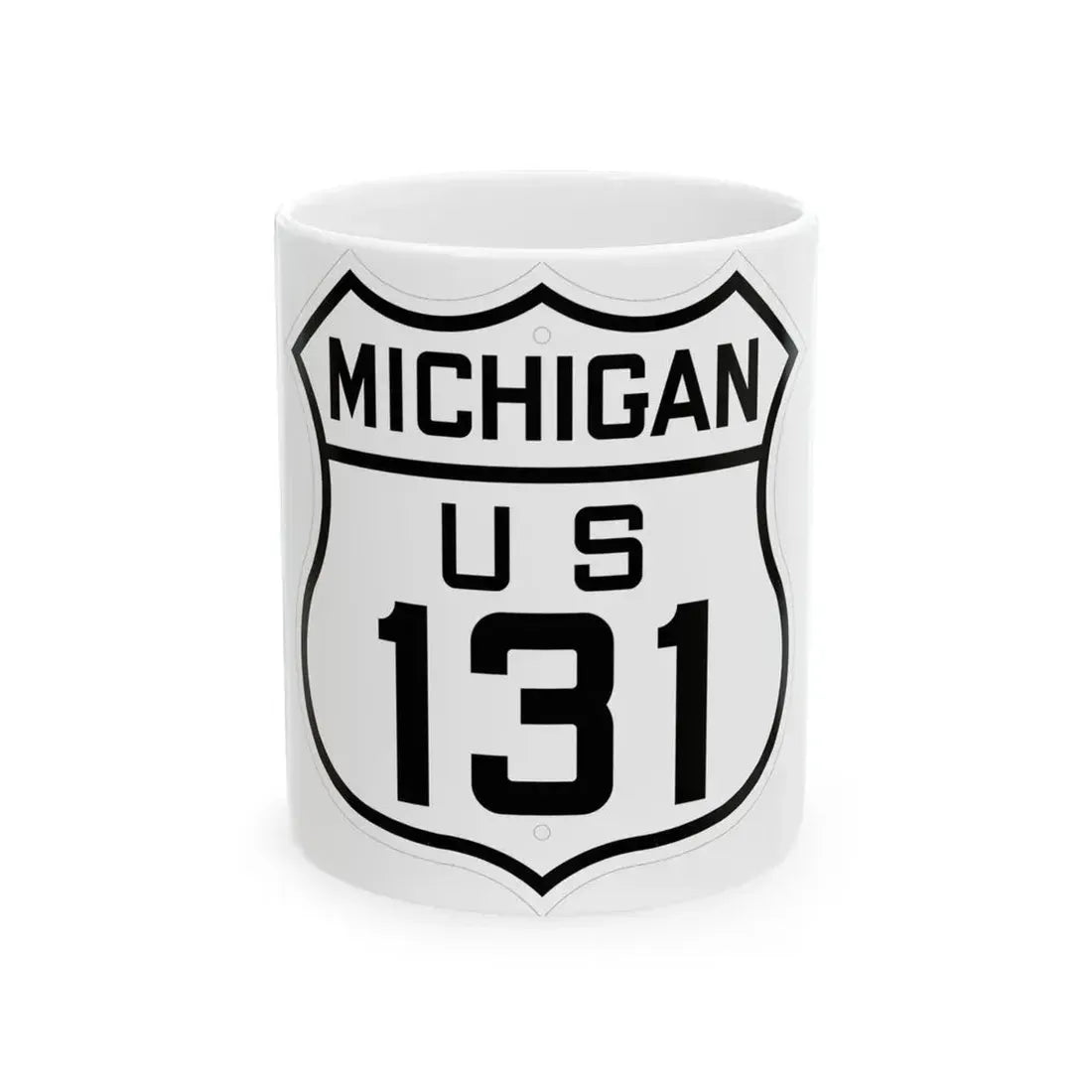 US 131 Michigan 1926 (Michigan) (Road Sign) White Coffee Mug 11oz - Go Mug Yourself