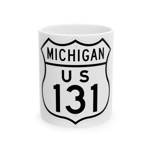 US 131 Michigan 1948 (Michigan) (Road Sign) White Coffee Mug 11oz - Go Mug Yourself