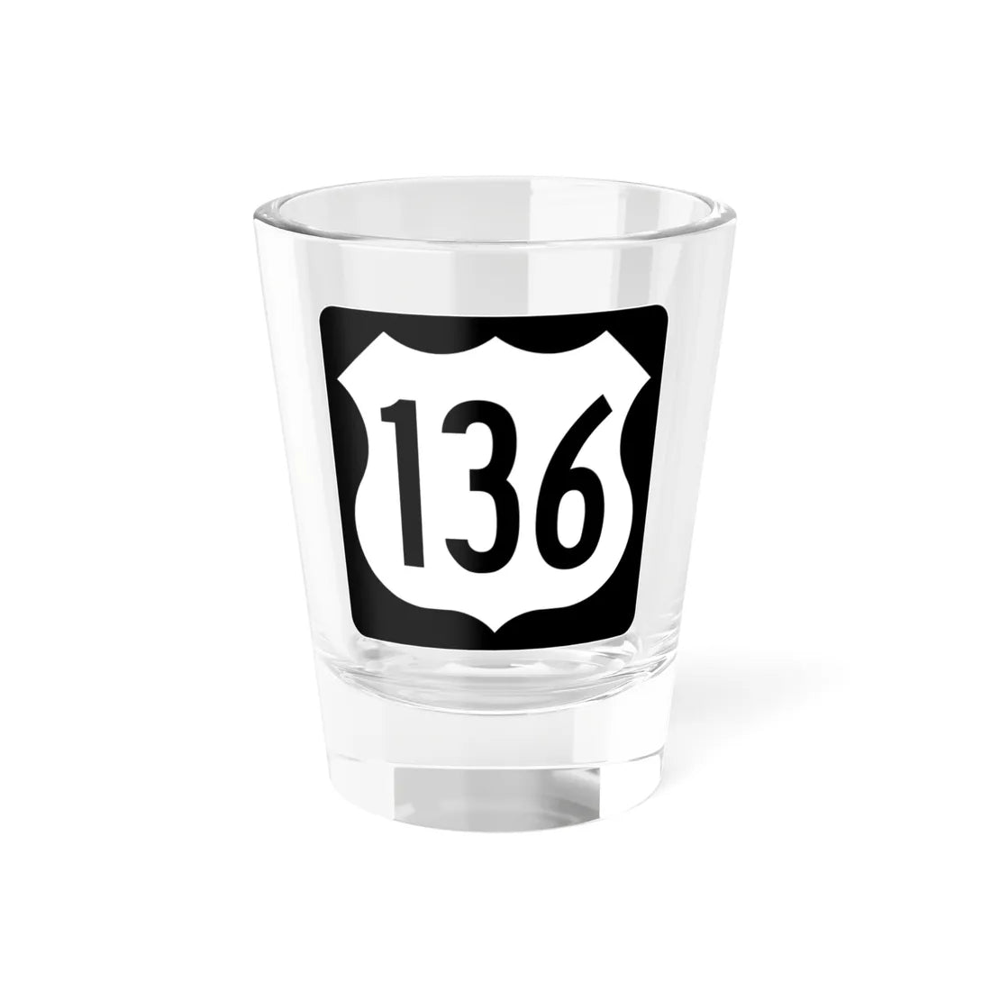 US 136 IA (Iowa) (Road Sign) Shot Glass 1.5oz 1.5oz - Go Mug Yourself