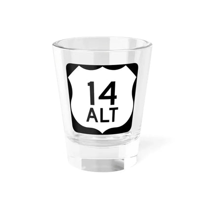 US 14 Alternate Wyoming (Wyoming) (Road Sign) Shot Glass 1.5oz 1.5oz - Go Mug Yourself