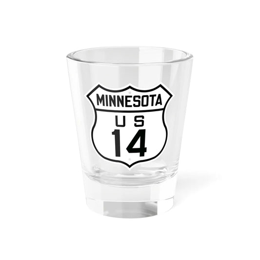 US 14 Minnesota 1926 (Minnesota) (Road Sign) Shot Glass 1.5oz 1.5oz - Go Mug Yourself