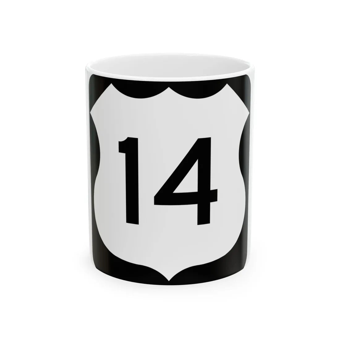 US 14 MN 1961 (Minnesota) (Road Sign) White Coffee Mug 11oz - Go Mug Yourself