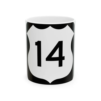 US 14 MN 1961 (Minnesota) (Road Sign) White Coffee Mug 11oz - Go Mug Yourself