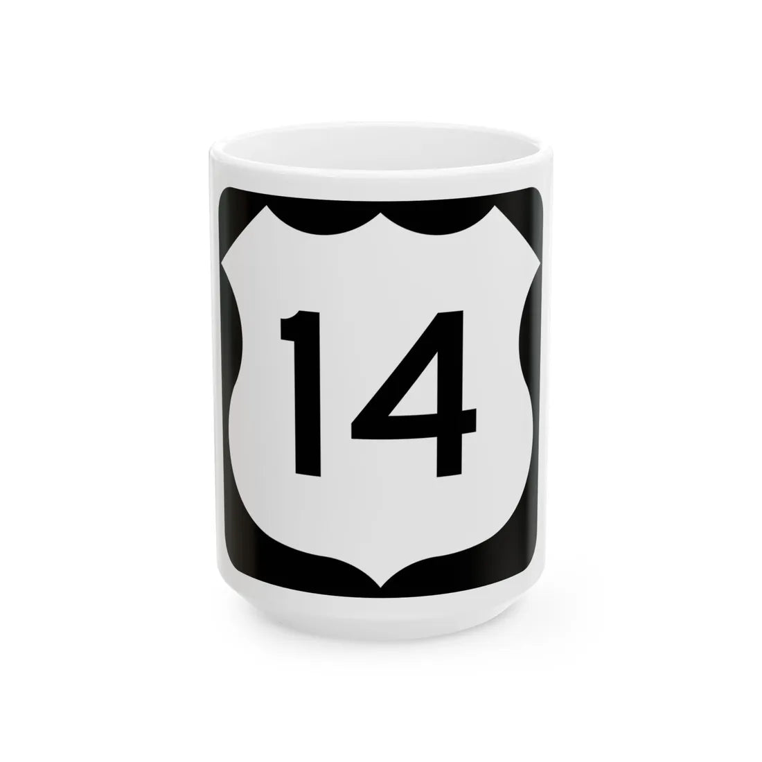 US 14 MN 1961 (Minnesota) (Road Sign) White Coffee Mug 15oz - Go Mug Yourself