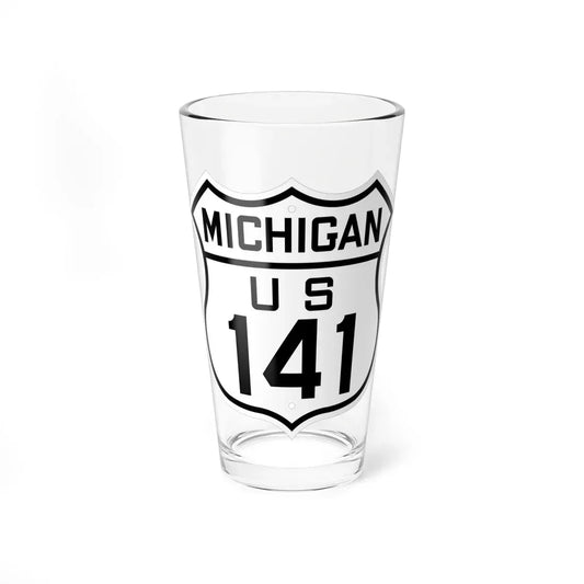 US 141 Michigan 1926 (Michigan) (Road Sign) Pint Glass 16oz 16oz - Go Mug Yourself