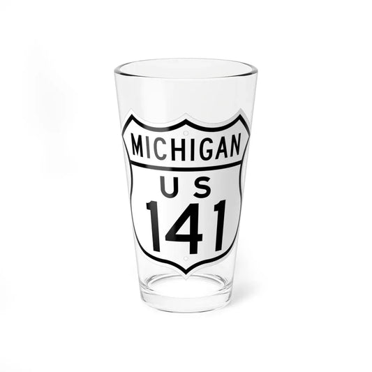 US 141 Michigan 1948 (Michigan) (Road Sign) Pint Glass 16oz 16oz - Go Mug Yourself