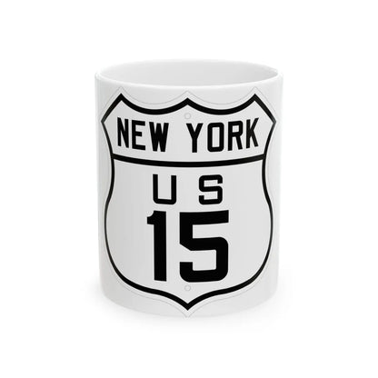 US 15 New York 1926 (New York) (Road Sign) White Coffee Mug 11oz - Go Mug Yourself