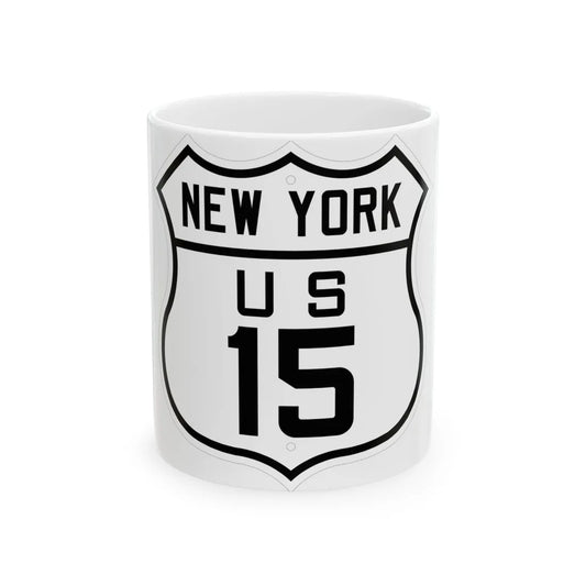 US 15 New York 1926 (New York) (Road Sign) White Coffee Mug 11oz - Go Mug Yourself