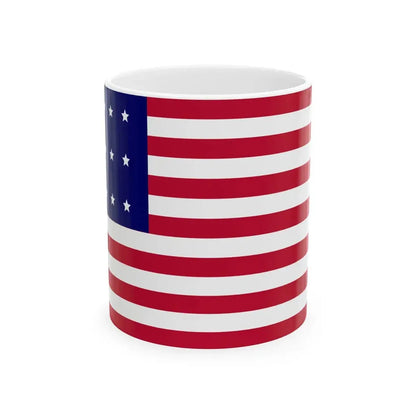 US 15 Star Flag (United States) White Coffee Mug 11oz - Go Mug Yourself