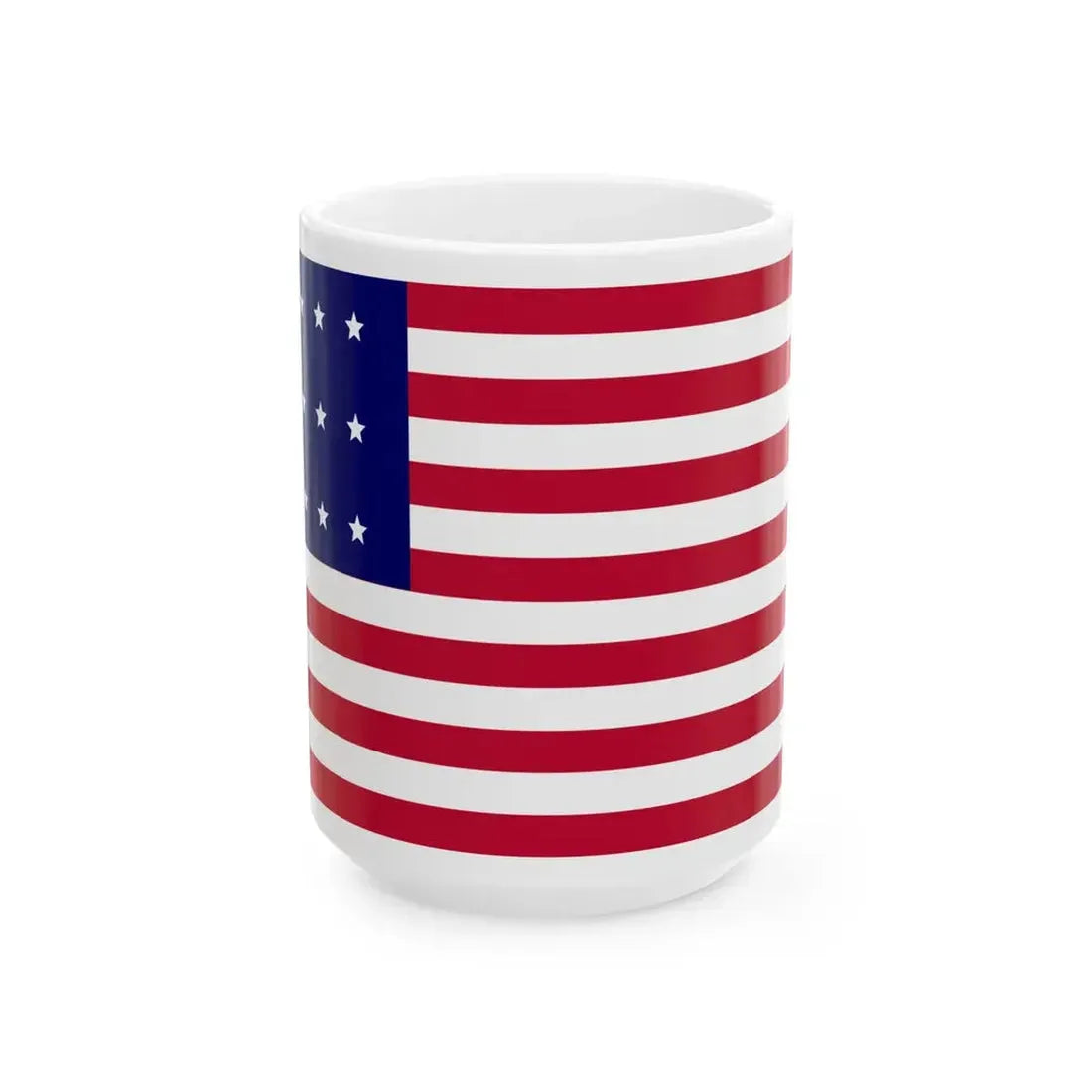 US 15 Star Flag (United States) White Coffee Mug 15oz - Go Mug Yourself