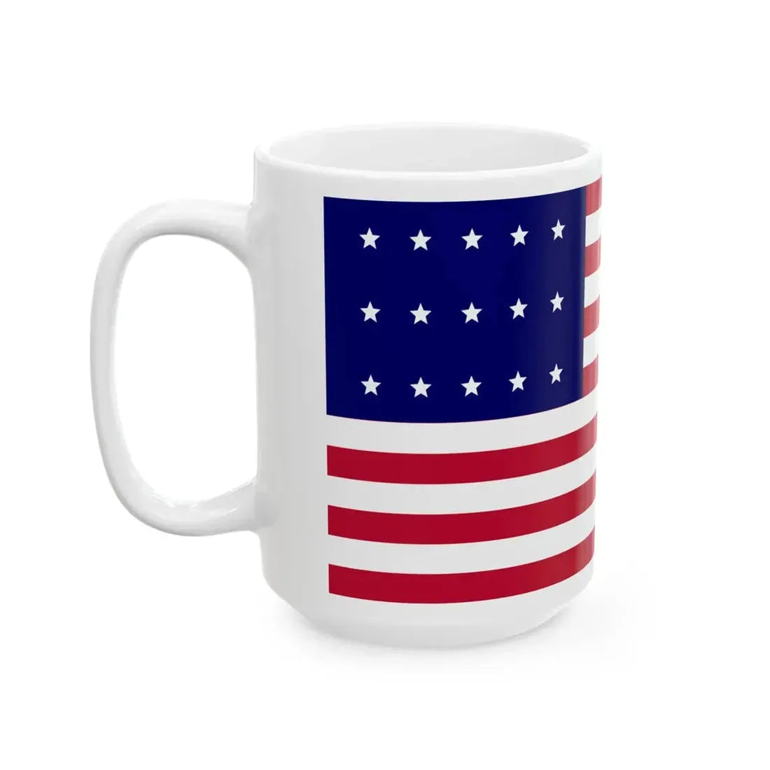 US 15 Star Flag (United States) White Coffee Mug - Go Mug Yourself