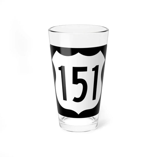US 151 IA (Iowa) (Road Sign) Pint Glass 16oz 16oz - Go Mug Yourself