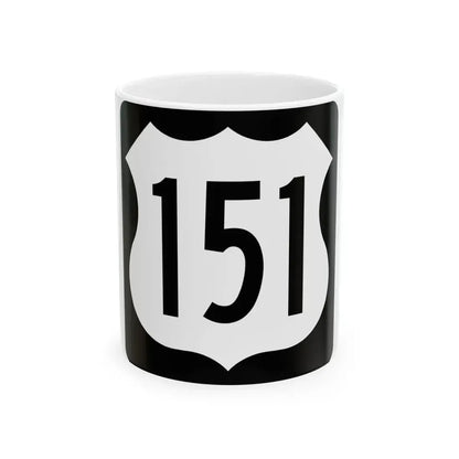 US 151 IA (Iowa) (Road Sign) White Coffee Mug 11oz - Go Mug Yourself