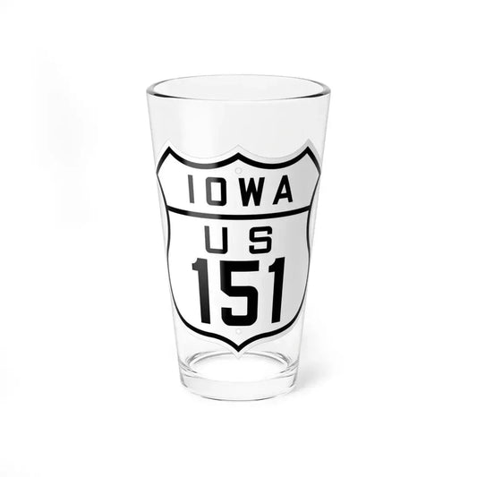 US 151 Iowa 1926 (Iowa) (Road Sign) Pint Glass 16oz 16oz - Go Mug Yourself