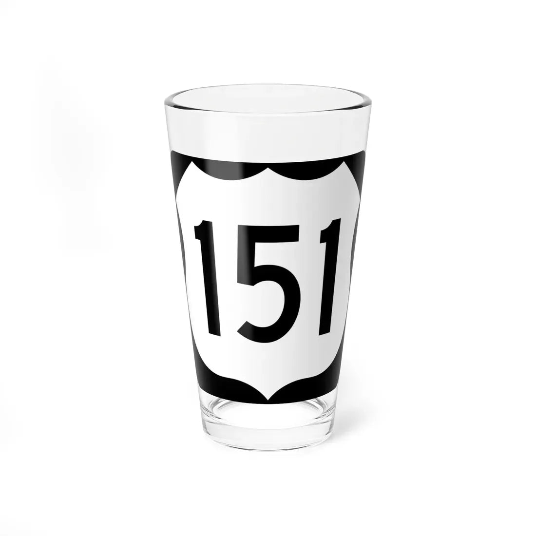 US 151 WI (Wisconsin) (Road Sign) Pint Glass 16oz 16oz - Go Mug Yourself