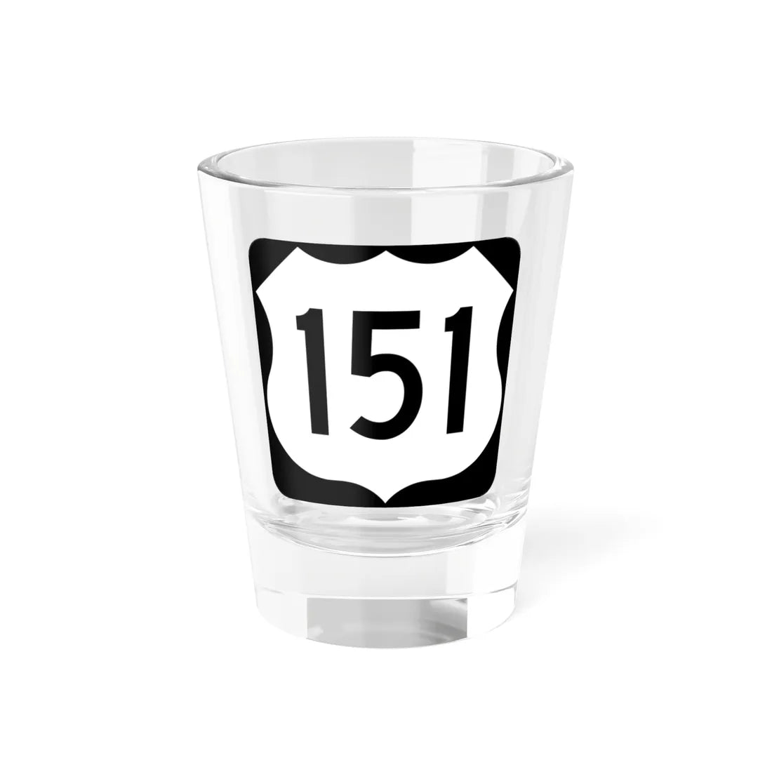 US 151 WI (Wisconsin) (Road Sign) Shot Glass 1.5oz 1.5oz - Go Mug Yourself