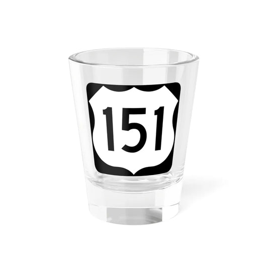 US 151 WI (Wisconsin) (Road Sign) Shot Glass 1.5oz 1.5oz - Go Mug Yourself