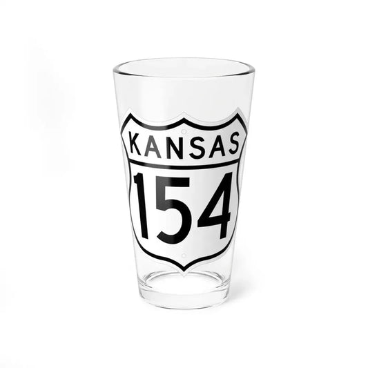 US 154 Kansas 1962 (Kansas) (Road Sign) Pint Glass 16oz 16oz - Go Mug Yourself
