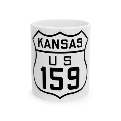 US 159 Kansas 1926 (Kansas) (Road Sign) White Coffee Mug 11oz - Go Mug Yourself