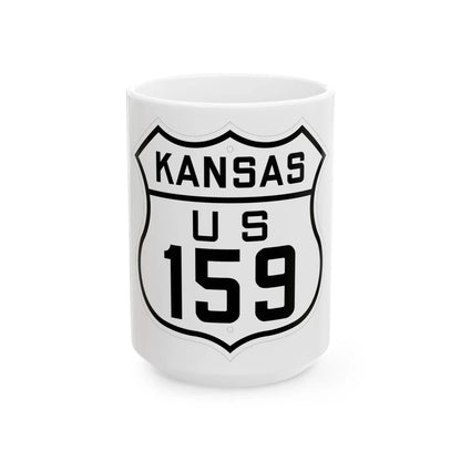 US 159 Kansas 1926 (Kansas) (Road Sign) White Coffee Mug 15oz - Go Mug Yourself