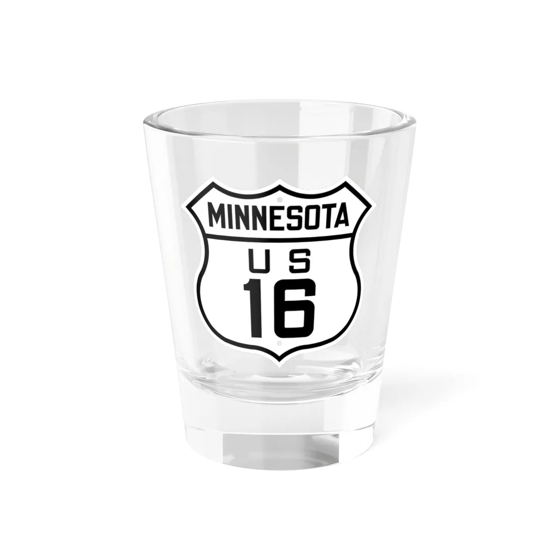 US 16 Minnesota 1926 (Minnesota) (Road Sign) Shot Glass 1.5oz 1.5oz - Go Mug Yourself