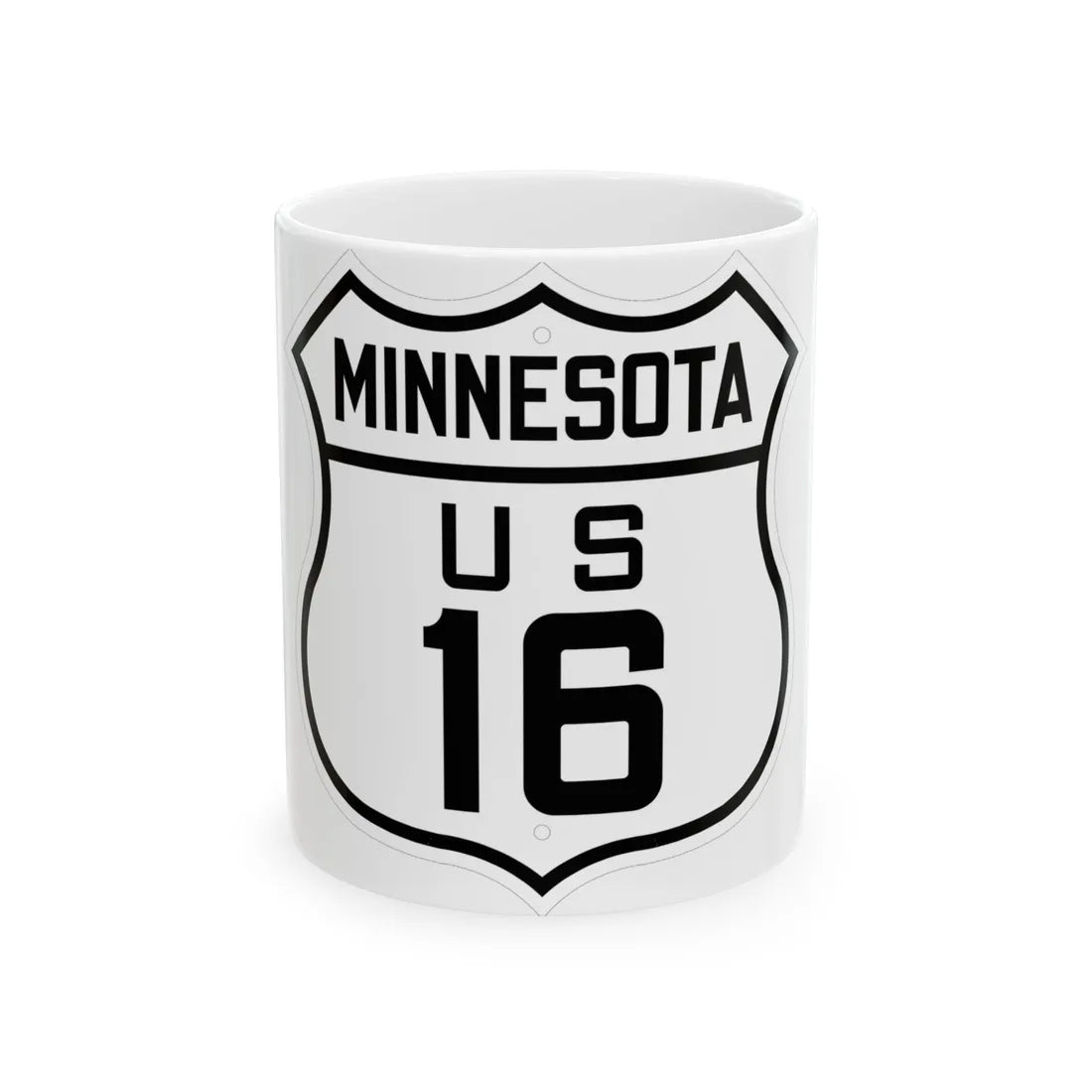US 16 Minnesota 1926 (Minnesota) (Road Sign) White Coffee Mug 11oz - Go Mug Yourself