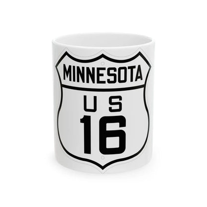 US 16 Minnesota 1926 (Minnesota) (Road Sign) White Coffee Mug 11oz - Go Mug Yourself