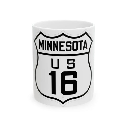 US 16 Minnesota 1926 (Minnesota) (Road Sign) White Coffee Mug 11oz - Go Mug Yourself