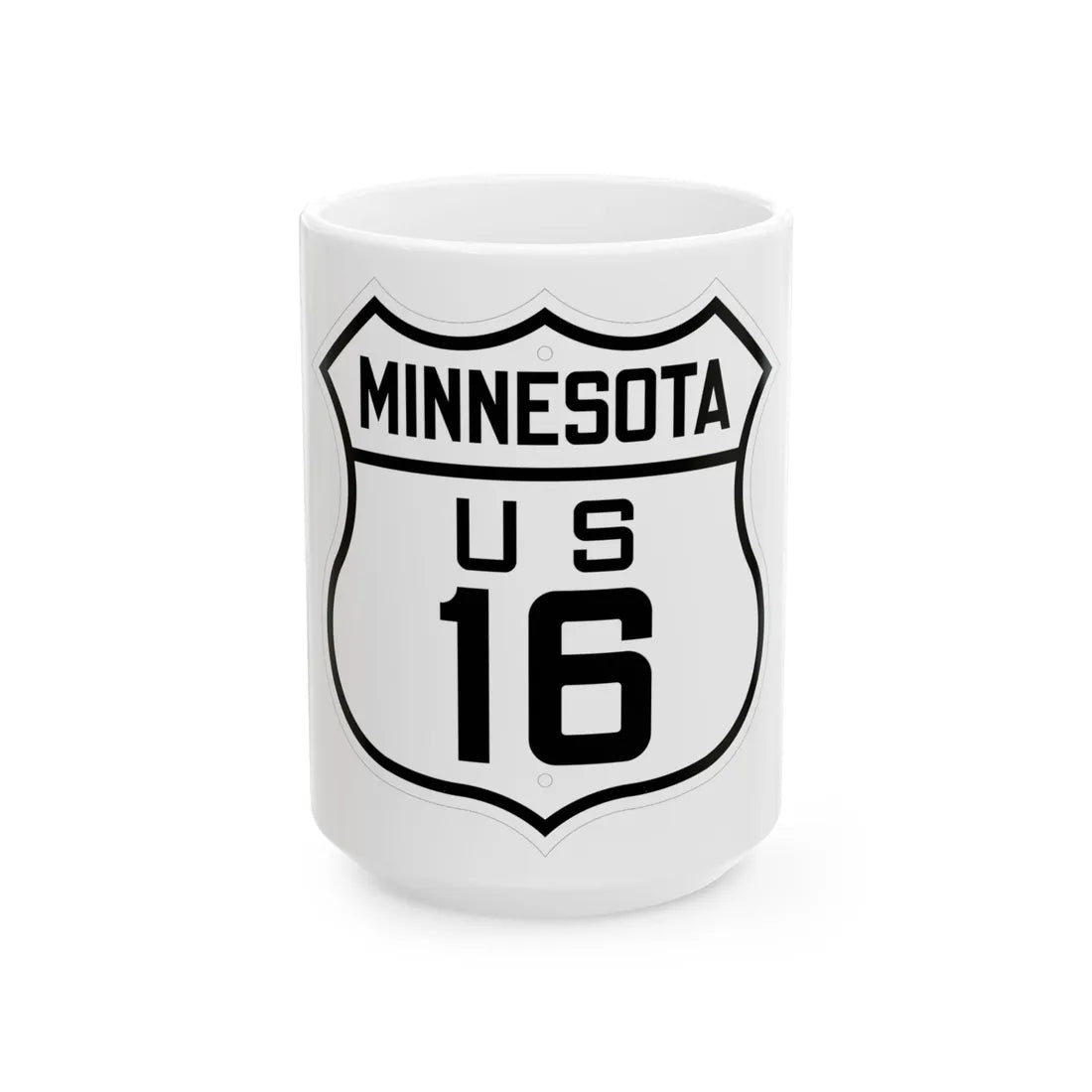 US 16 Minnesota 1926 (Minnesota) (Road Sign) White Coffee Mug 15oz - Go Mug Yourself