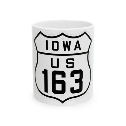 US 163 Iowa 1926 (Iowa) (Road Sign) White Coffee Mug 11oz - Go Mug Yourself