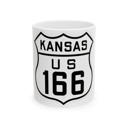 US 166 Kansas 1926 (Kansas) (Road Sign) White Coffee Mug 11oz - Go Mug Yourself