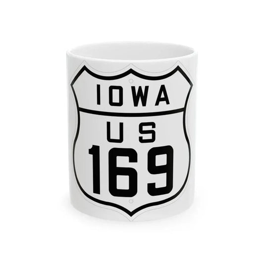 US 169 Iowa 1926 (Iowa) (Road Sign) White Coffee Mug 11oz - Go Mug Yourself