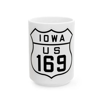 US 169 Iowa 1926 (Iowa) (Road Sign) White Coffee Mug 15oz - Go Mug Yourself