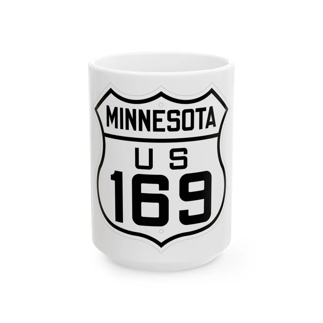 US 169 Minnesota 1926 (Minnesota) (Road Sign) White Coffee Mug 15oz - Go Mug Yourself