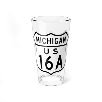 US 16A Michigan 1948 (Michigan) (Road Sign) Pint Glass 16oz 16oz - Go Mug Yourself