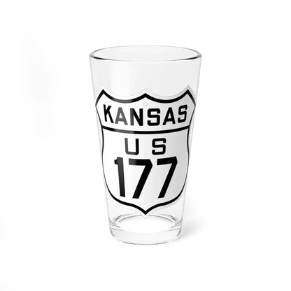 US 177 Kansas 1926 (Kansas) (Road Sign) Pint Glass 16oz 16oz - Go Mug Yourself