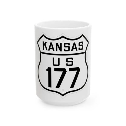 US 177 Kansas 1926 (Kansas) (Road Sign) White Coffee Mug 15oz - Go Mug Yourself