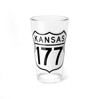 US 177 Kansas 1962 (Kansas) (Road Sign) Pint Glass 16oz 16oz - Go Mug Yourself