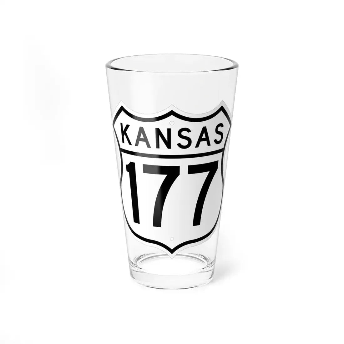 US 177 Kansas 1962 (Kansas) (Road Sign) Pint Glss 16oz 16oz - Go Mug Yourself