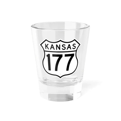 US 177 Kansas 1962 (Kansas) (Road Sign) Shot Glass 1.5oz 1.5oz - Go Mug Yourself