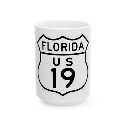 US 19 Florida 1948 (Florida) (Road Sign) White Coffee Mug 15oz - Go Mug Yourself