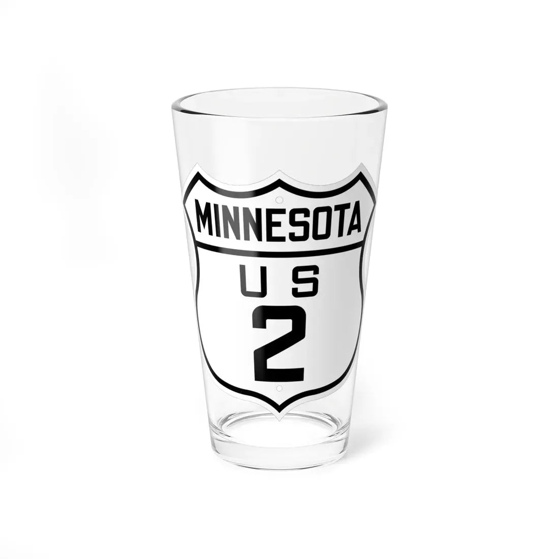 US 2 Minnesota 1926 (Minnesota) (Road Sign) Pint Glass 16oz 16oz - Go Mug Yourself