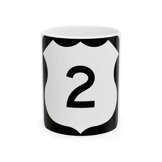 US 2 MN 1961 (Minnesota) (Road Sign) White Coffee Mug 11oz - Go Mug Yourself